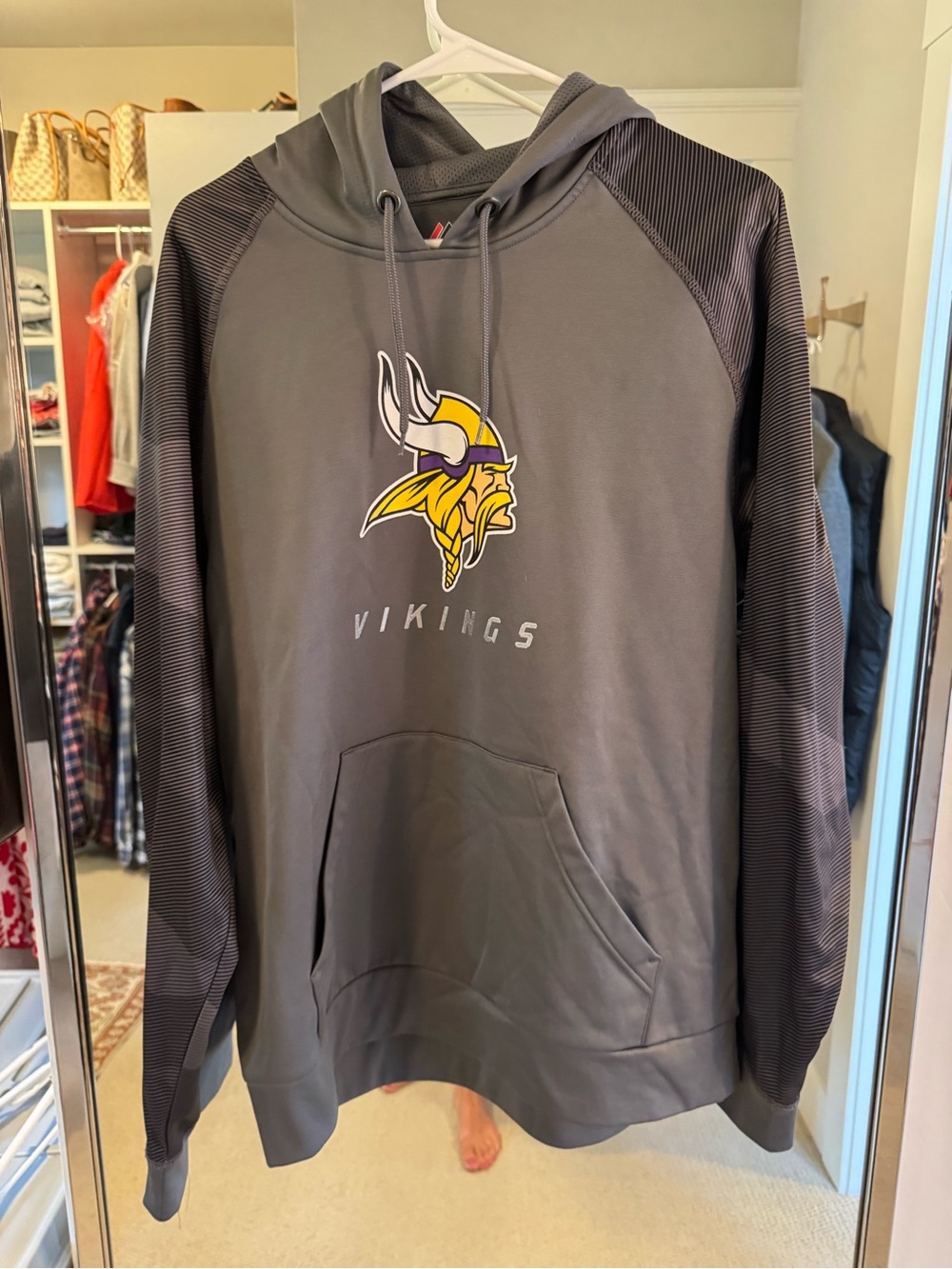Majestic Gray Vikings Hoodie with Yellow Logo
